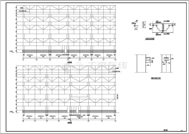 某地多层钢框架结构厂房结构施工图-图二