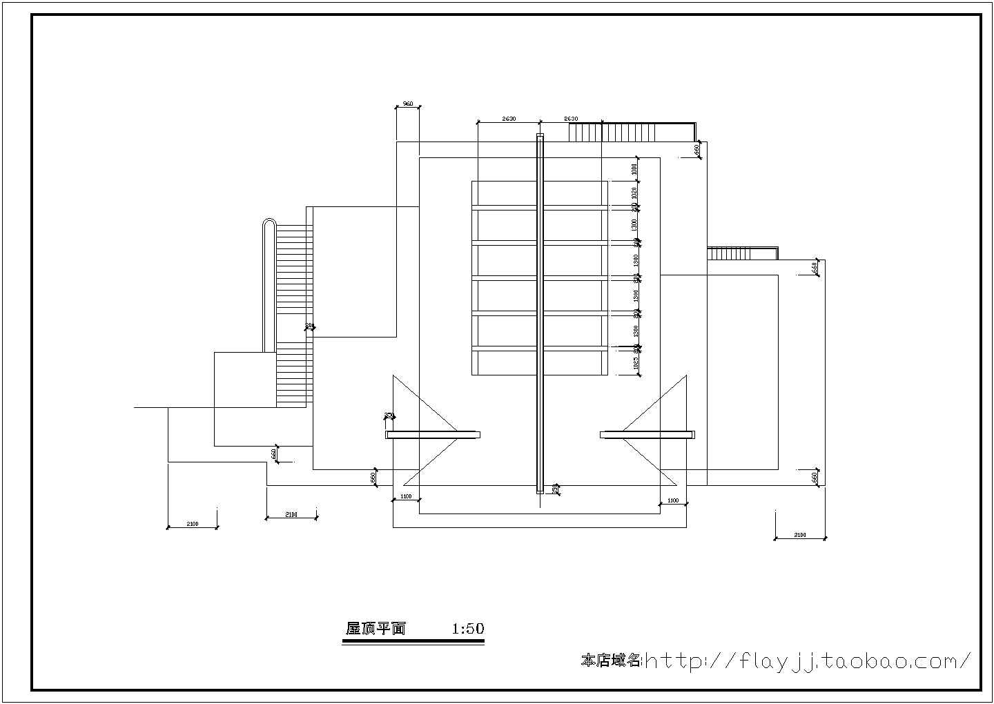 某长13.5米 宽7.5米 二层索道上部站茶室CAD建筑构造完整设计图
