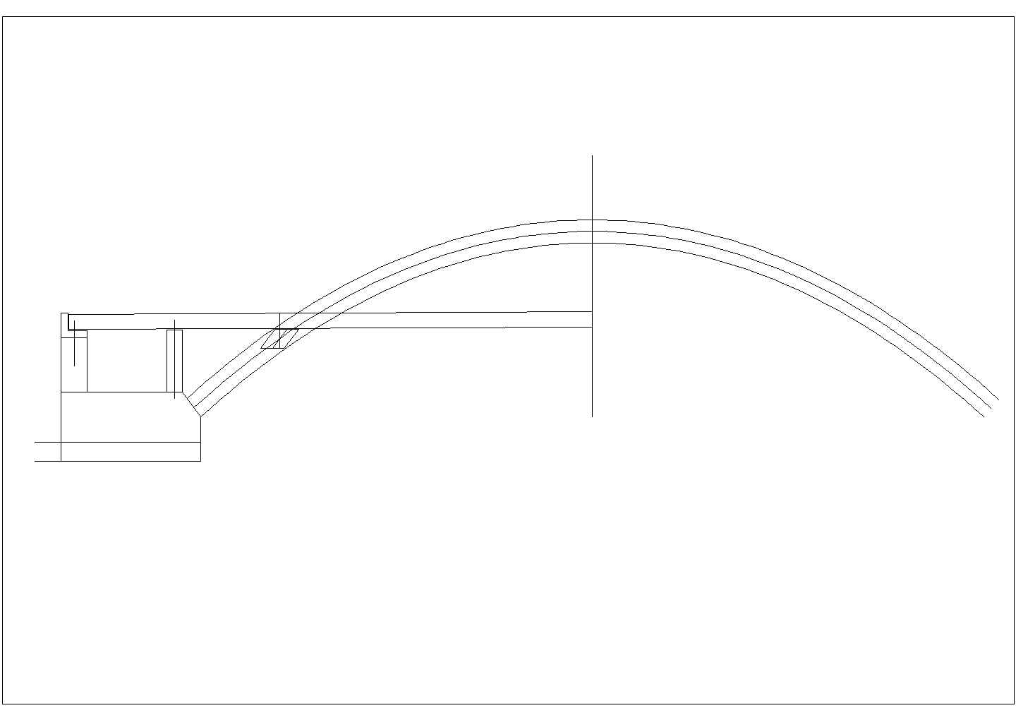 某净跨41m中承式等截面悬链线无铰拱桥放样CAD施工节点剖面图