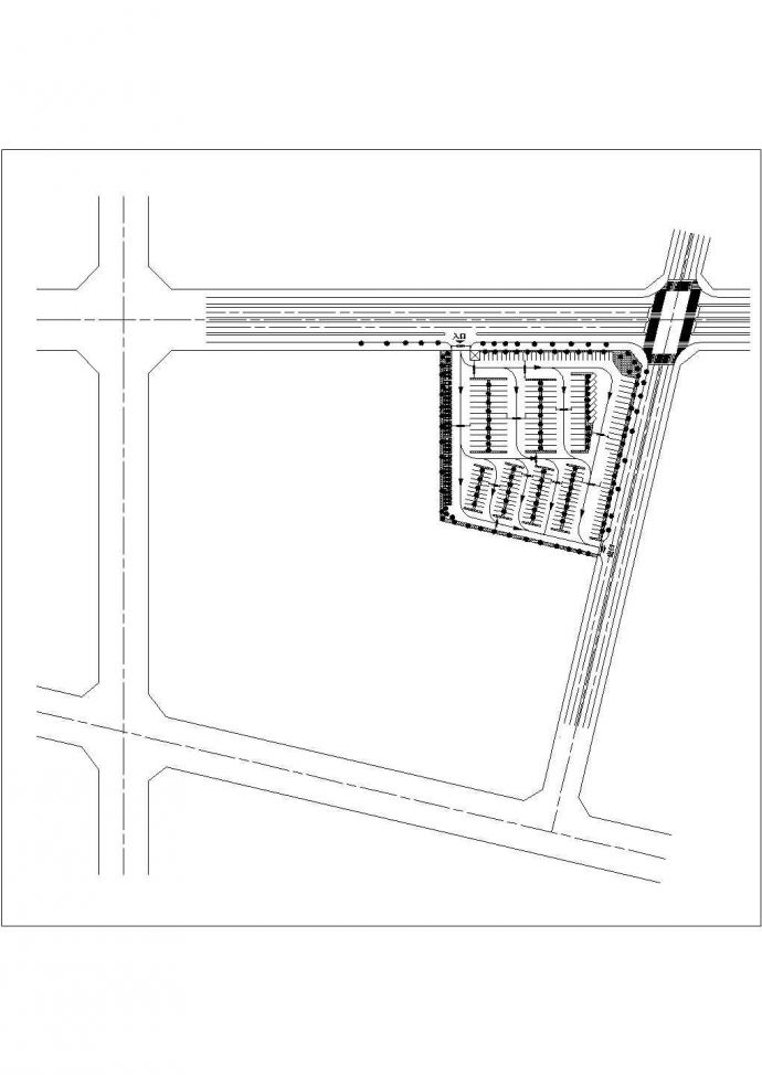 某停车场设计CAD完整平立面构造方案图_图1
