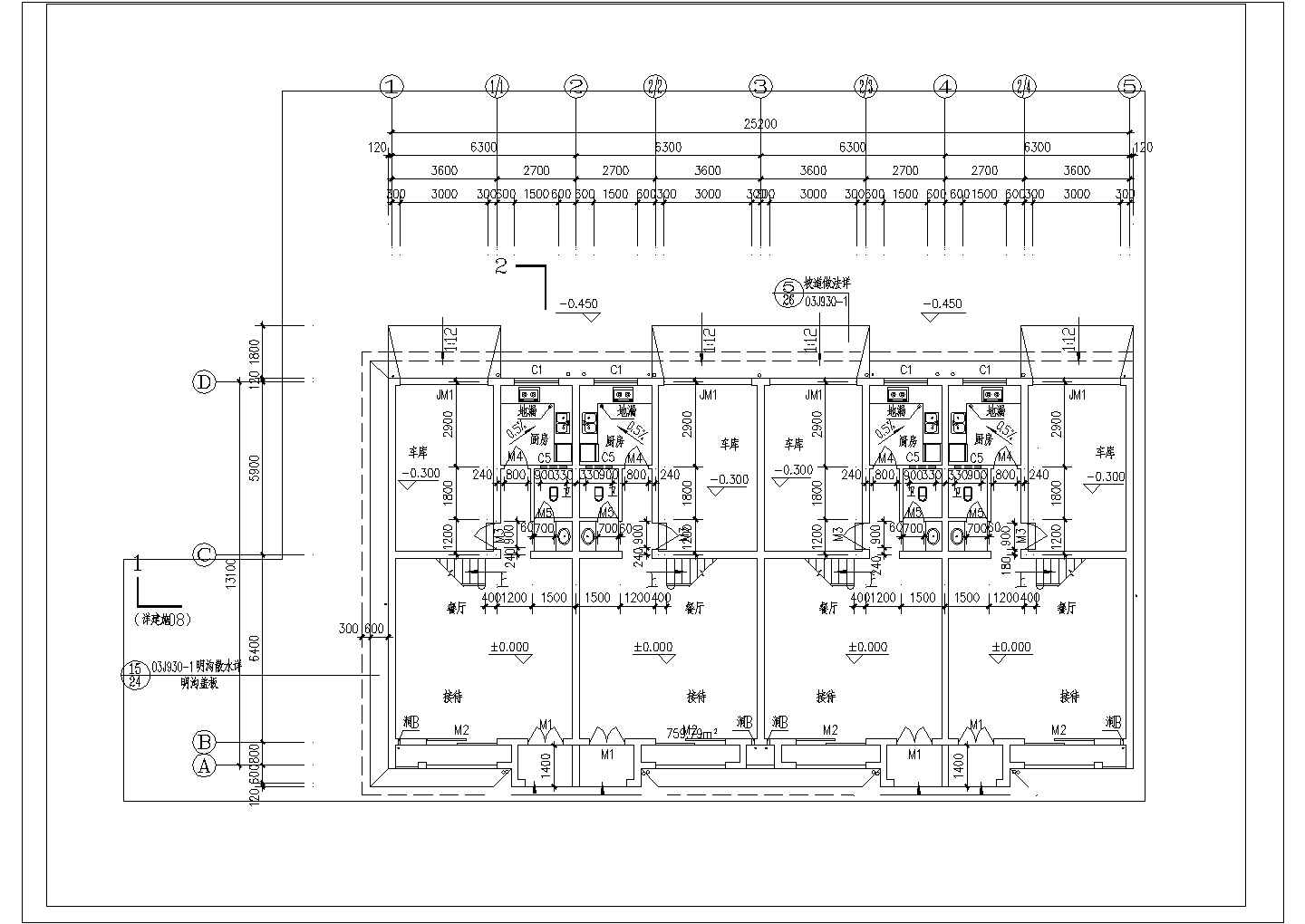某工程地下车库CAD建筑设计平立剖节点施工图
