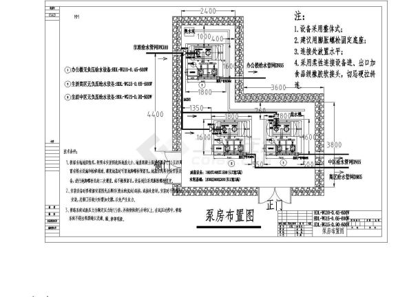 某叠压无负压设备泵房布置图-图一