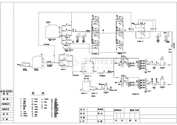 金水纯水系统处理工艺图纸（CAD）-图一