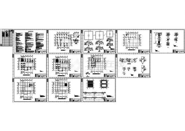 [广州]地上三层框架结构办公楼改造加固结构设计cad施工图（甲级设计院）-图一