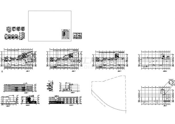 三层西湖花园幼儿园全套建筑施工cad图，共十四张-图一