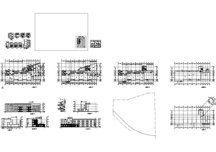 三层西湖花园幼儿园全套建筑施工cad图，共十四张_图1