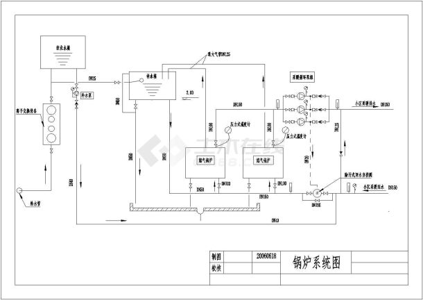 某大型热水锅炉结构cad详图-图一