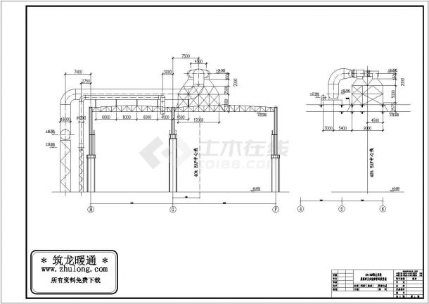 40t EAF炉除尘屋顶罩及排烟管道图-图一