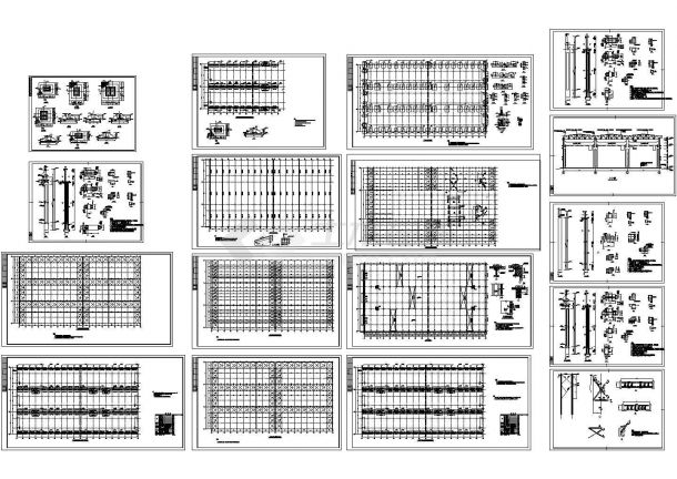 114x63m单层钢结构厂房结构施工图（17张）-图一