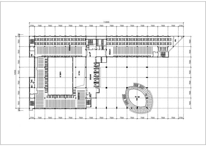 某学院校区总体CAD设计完整构造规划线图_图1