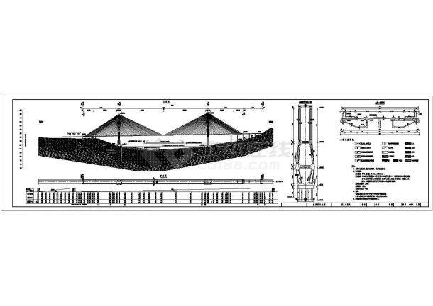 宜宾长江大桥设计图纸【全长931.42米 主桥上部结构为184米+460米+184米双塔PC梁斜拉桥】【公路桥】-图一