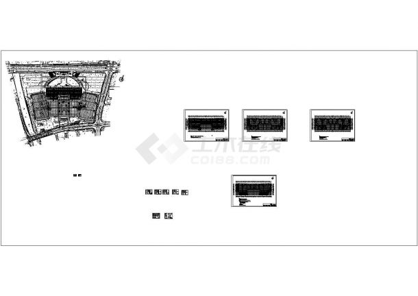 某国际会展中心深基坑排桩支护及内支撑全套设计图，标注明细-图一