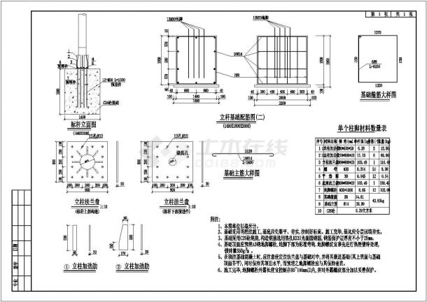 某膜结构停车棚设计cad全套建筑施工图（含结构设计）-图一