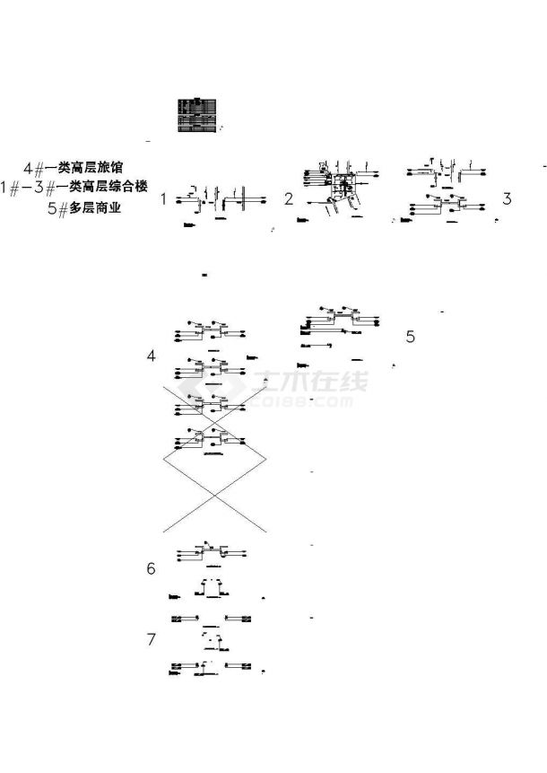 某高层商业综合楼空调及防排烟系统设计cad全套施工图（含设计说明，含人防设计）-图二