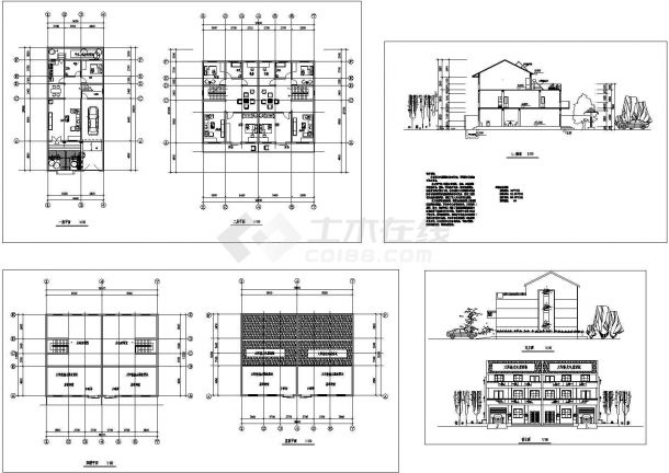 蚌埠某新农村一层住宅设计方案cad图纸，共4张-图一