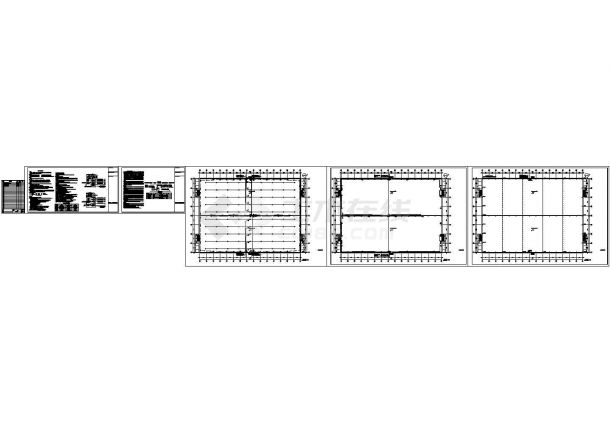 90mX66m门钢结构仓库全套图纸（建筑、结构、电气、给排水）-图一