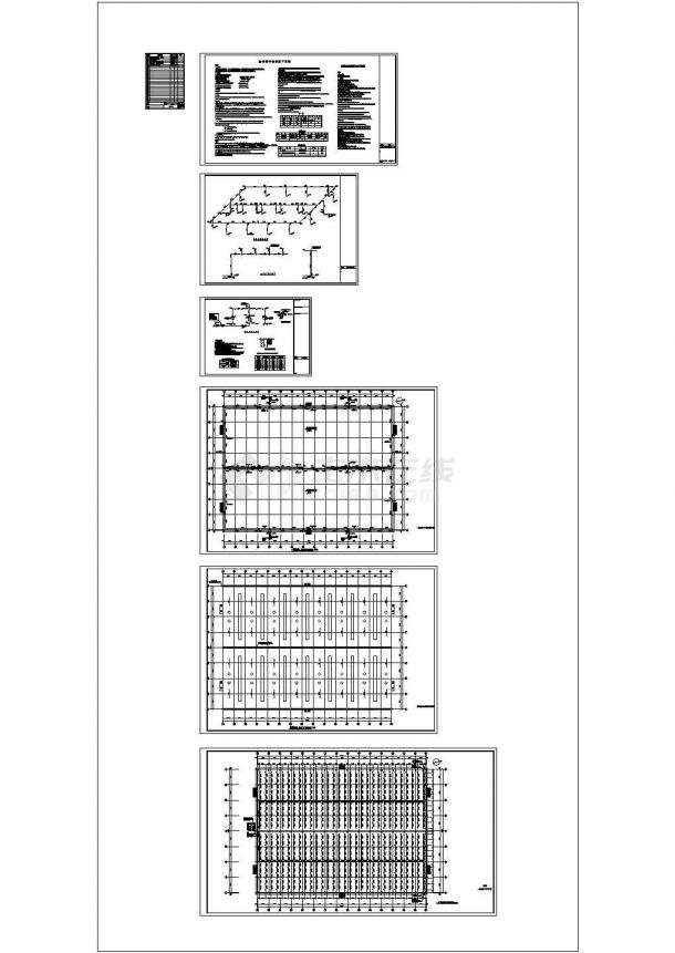 90mX66m门钢结构仓库全套图纸（建筑、结构、电气、给排水）-图二