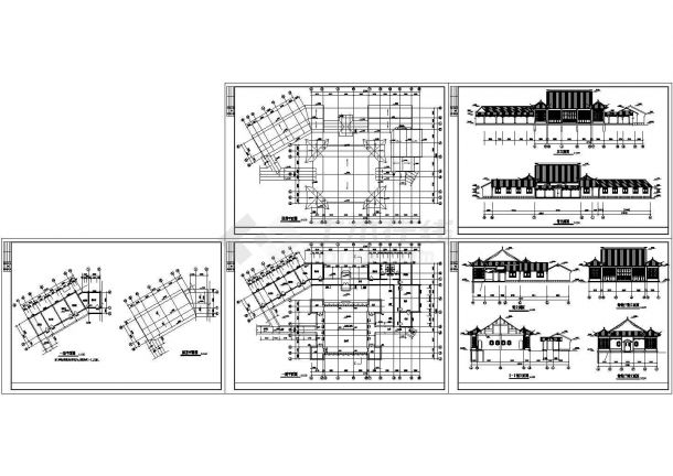 某生态园垂钓休息区建筑设计CAD施工图纸-图一