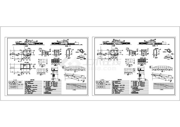 某单层工厂门卫室（30㎡）设计cad全套建筑施工图（含设计说明）-图一