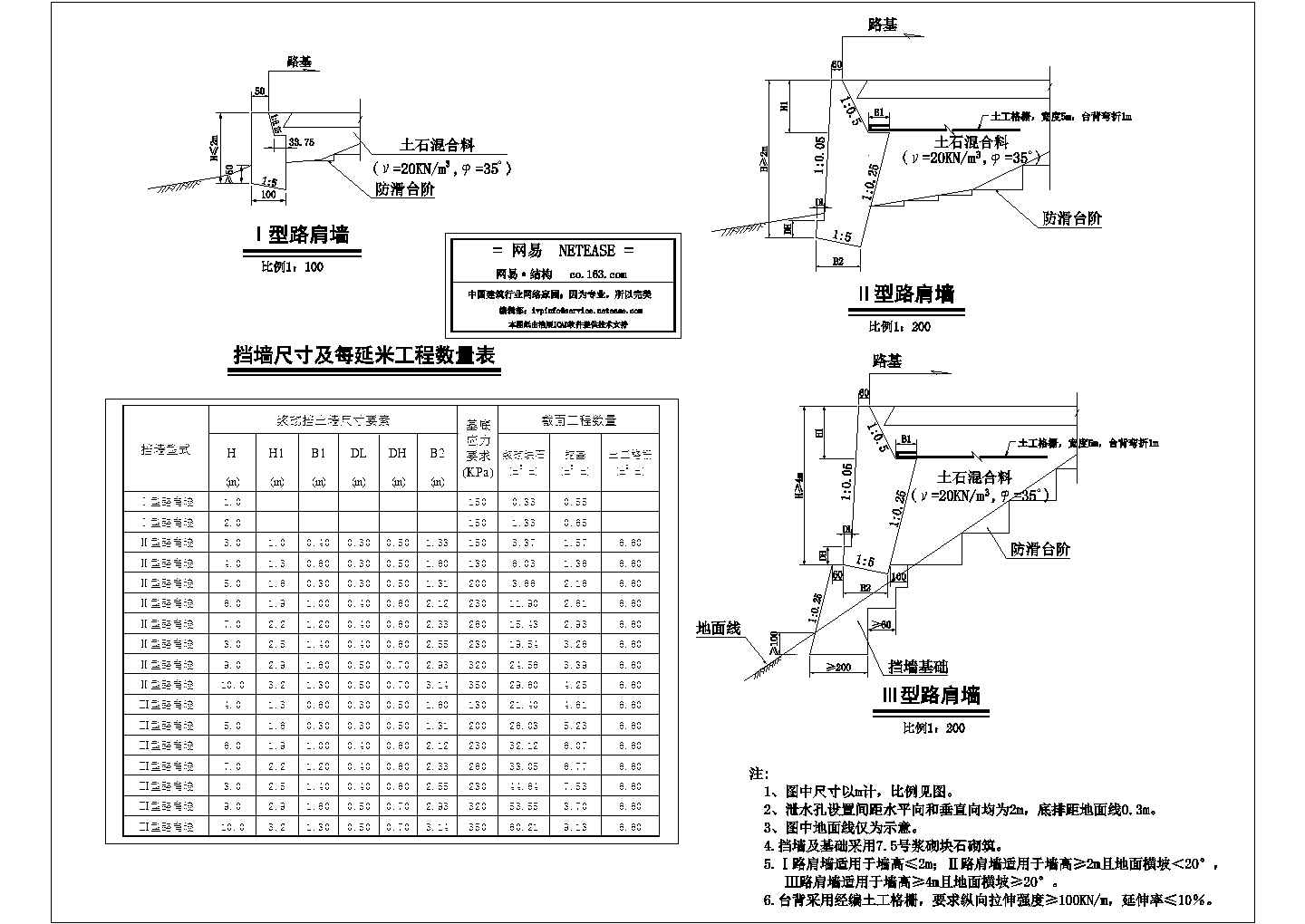 衡重式挡土墙结构图 衡重式路肩挡土墙