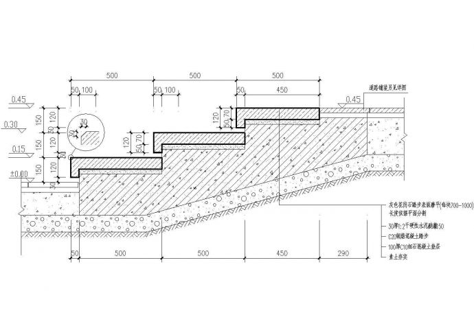 花岗石踏步设计CAD参考详图_图1