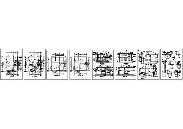 二层住宅建筑施工cad图(带效果图，阁楼设计)-图一
