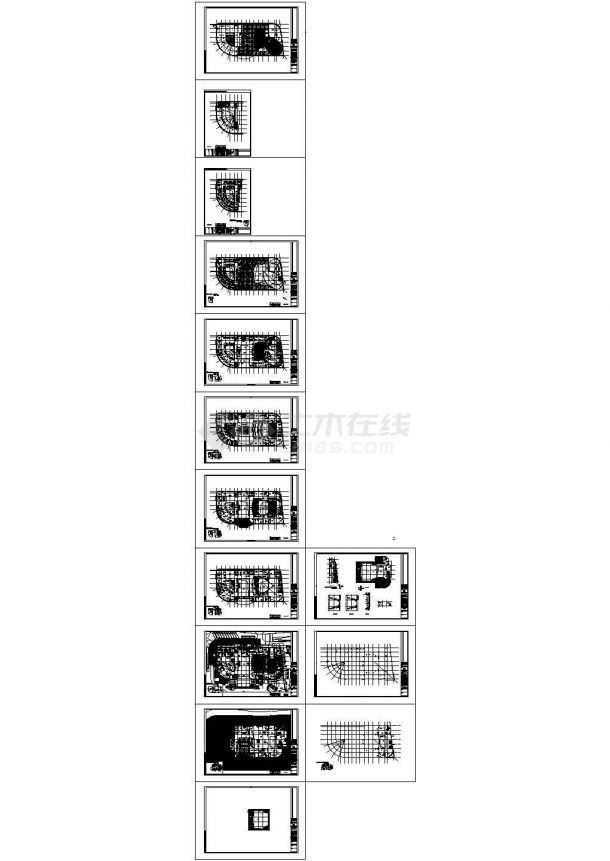 泉州某37864㎡七层文化宫建筑结构施工图（粘结预应力混凝土结构）-图二