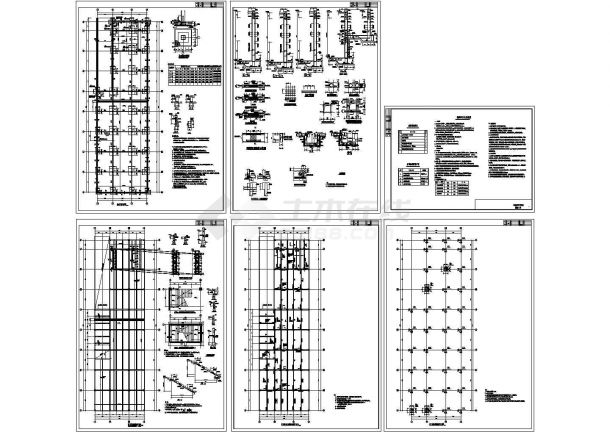 单层矩形柱框架结构地下车库结构施工图-图二