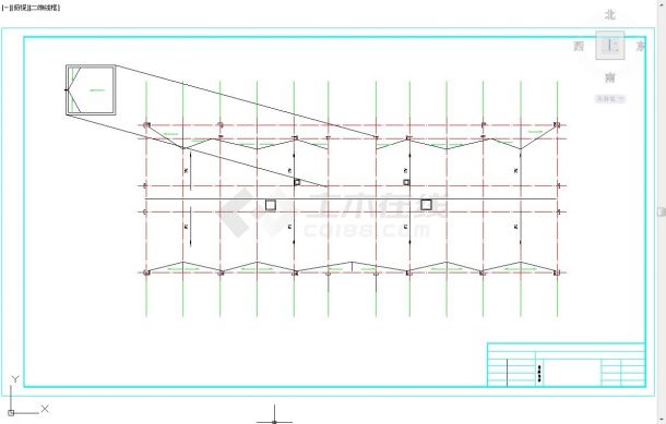 张家口市某中学6层框架结构行政办公楼建筑设计CAD图纸-图二