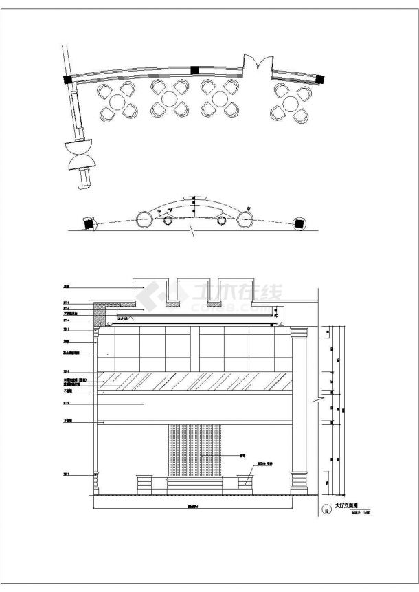 某超级会所CAD大样室内设计构造完整装修施工图-图二
