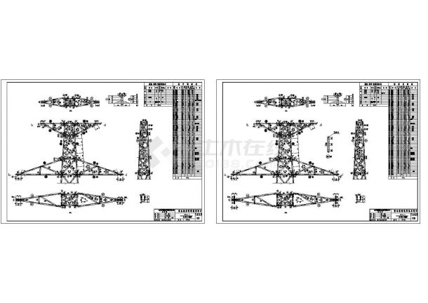 送电线路铁塔通用设计CAD图纸-图二