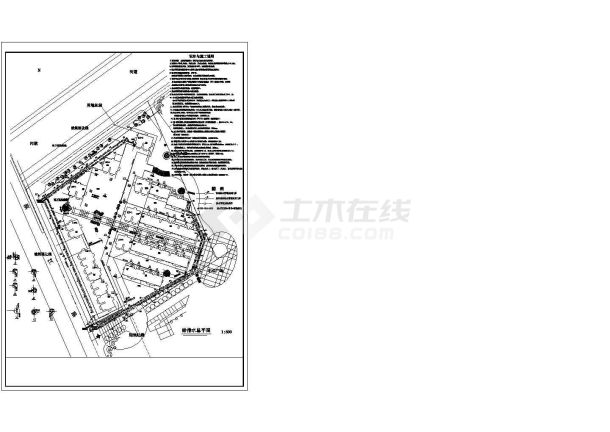 某小区cad给排水总平面图-图一