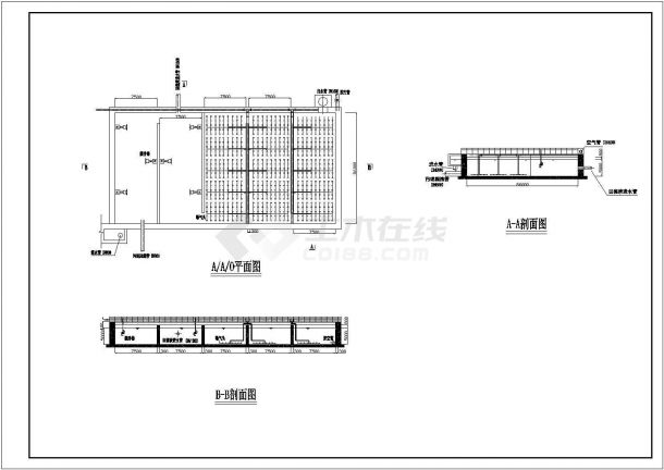 A2O反应池-辐流式沉淀池设计CAD图-图一