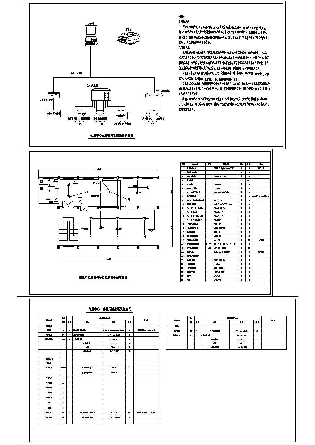 机房环境与设备监控系统CAD图
