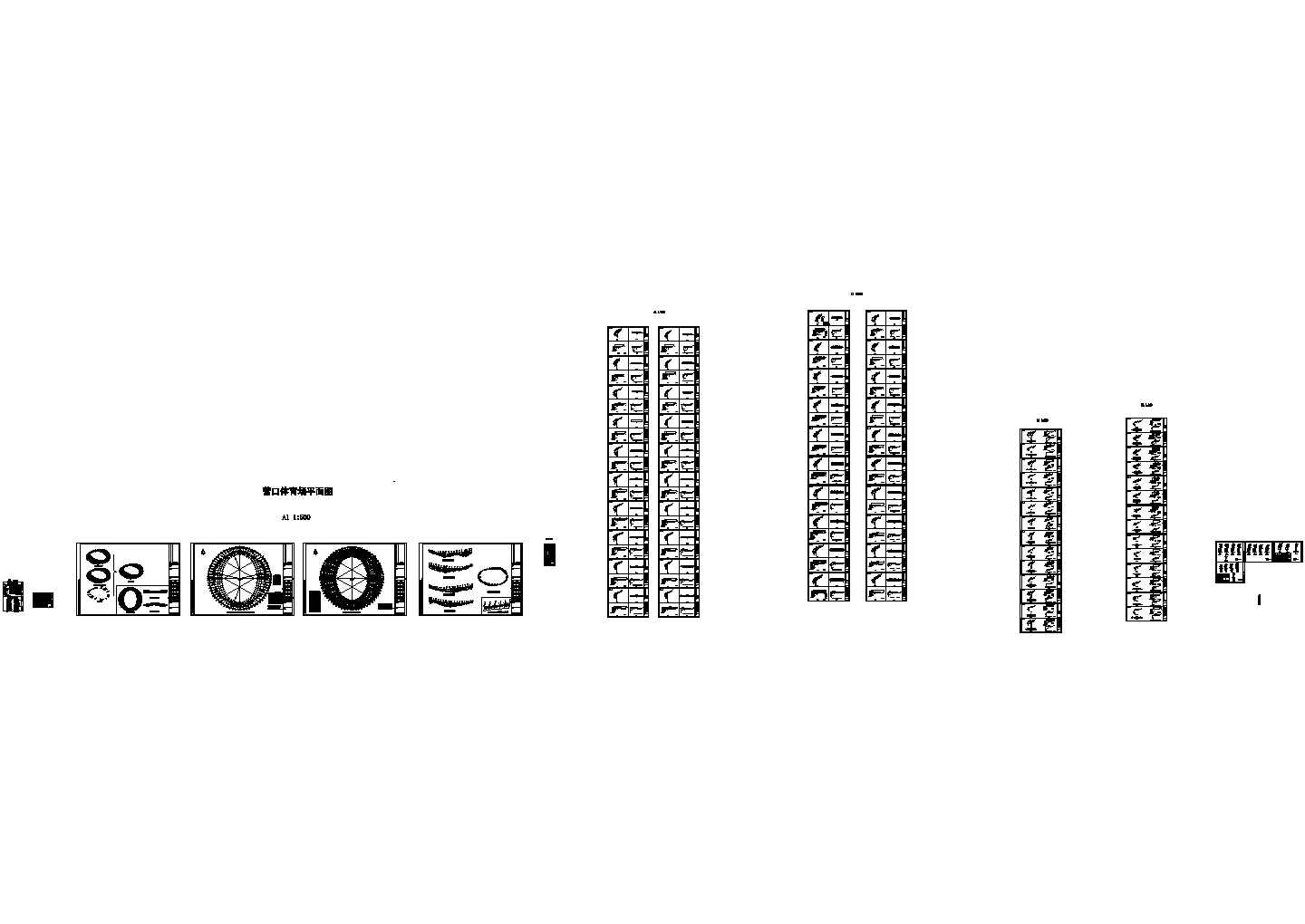 [辽宁]悬挑空间桁架体育场钢结构施工图（67张图纸，cad)