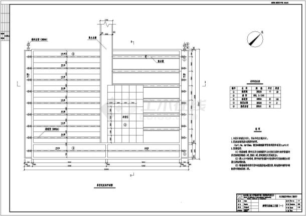 自来水厂斜管沉淀池CAD设计图纸，含斜管大样图-图一