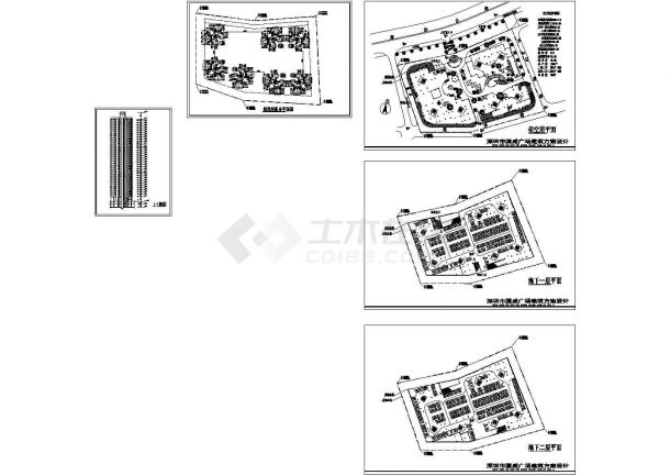 [深圳]-国威广场建筑方案设计CAD图纸-共三张（甲级设计院设计）-图一