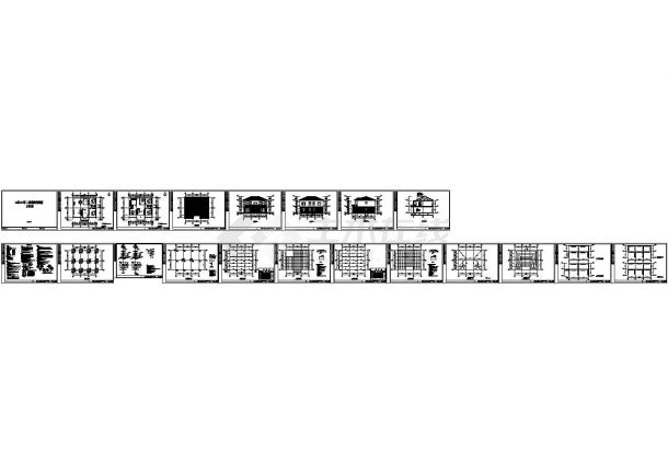 14米x12米二层钢框架结构别墅设计图纸，20张-图一