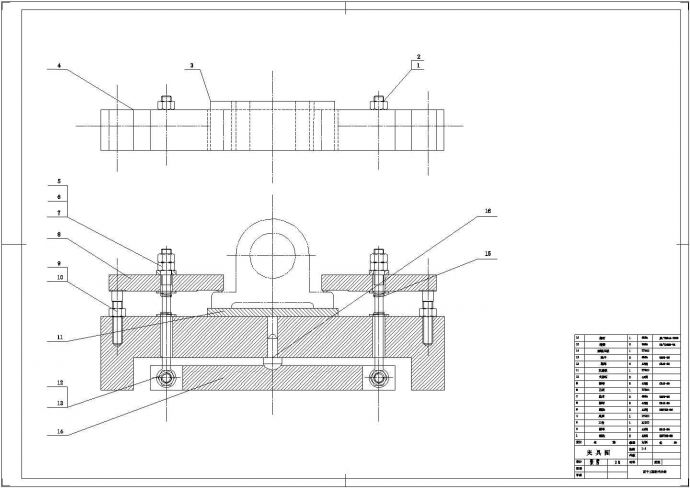 轴承座加工工艺及铣端面夹具设计（全套CAD图）.共十四张_图1