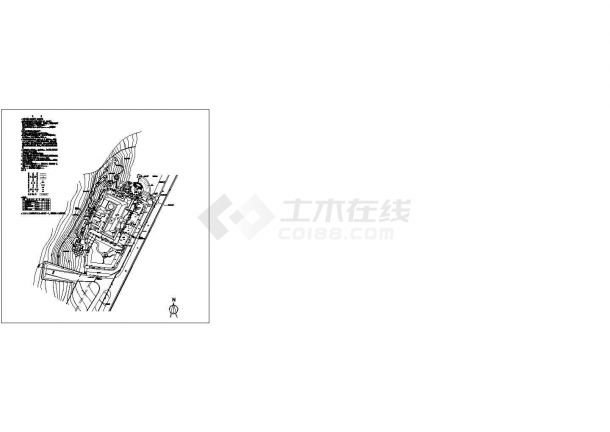 安徽某办公楼室外排水cad详细总平面图-图二