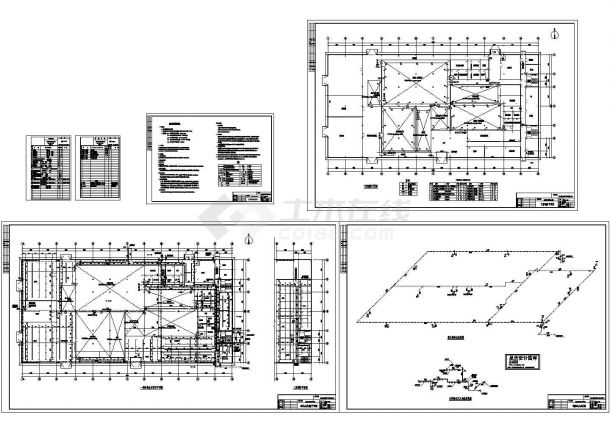 二层室内消火栓系统及气体灭火系统设计cad图，共六张-图一