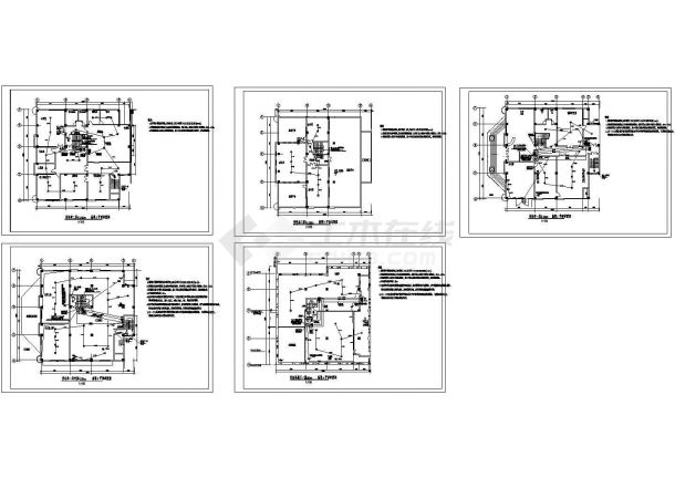 三层变电站火灾报警系统设计cad图，共十张-图二