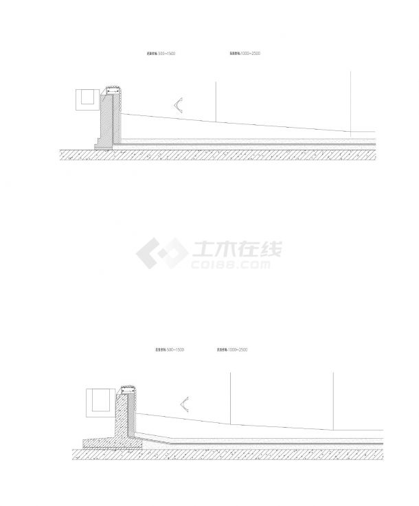 LD20-21系列-车库顶板上复合土工膜砖砌软底CAD-图一