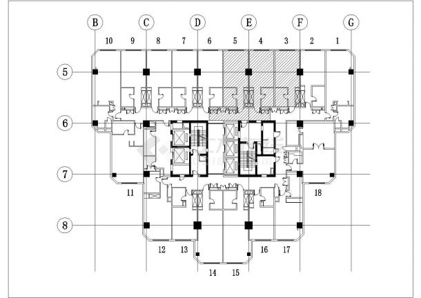 某武汉酒店CAD完整平立面设计图纸-图一