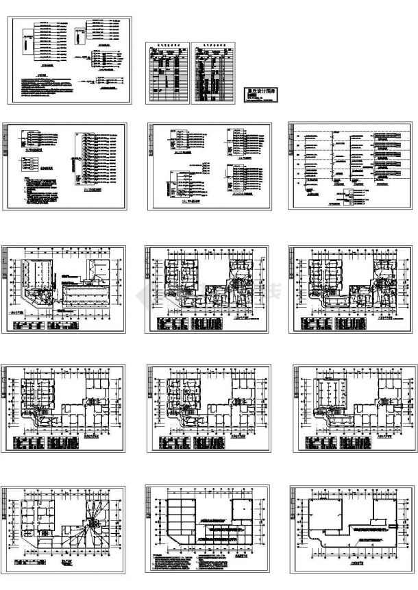 某六层办公楼电气设计方案施工图，含电气设备材料表-图一