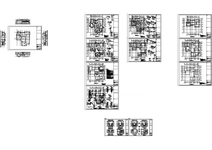 两层框架结构别墅结构加固改造施工cad图纸设计_图1