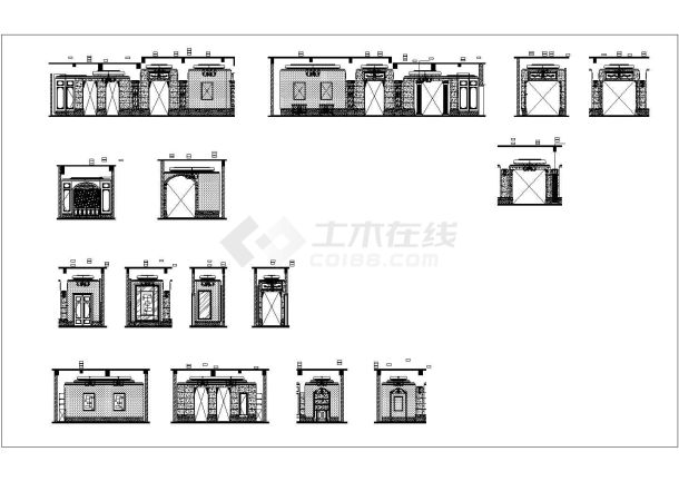 某香溪美地售楼会所CAD施工平立面大样图-图一