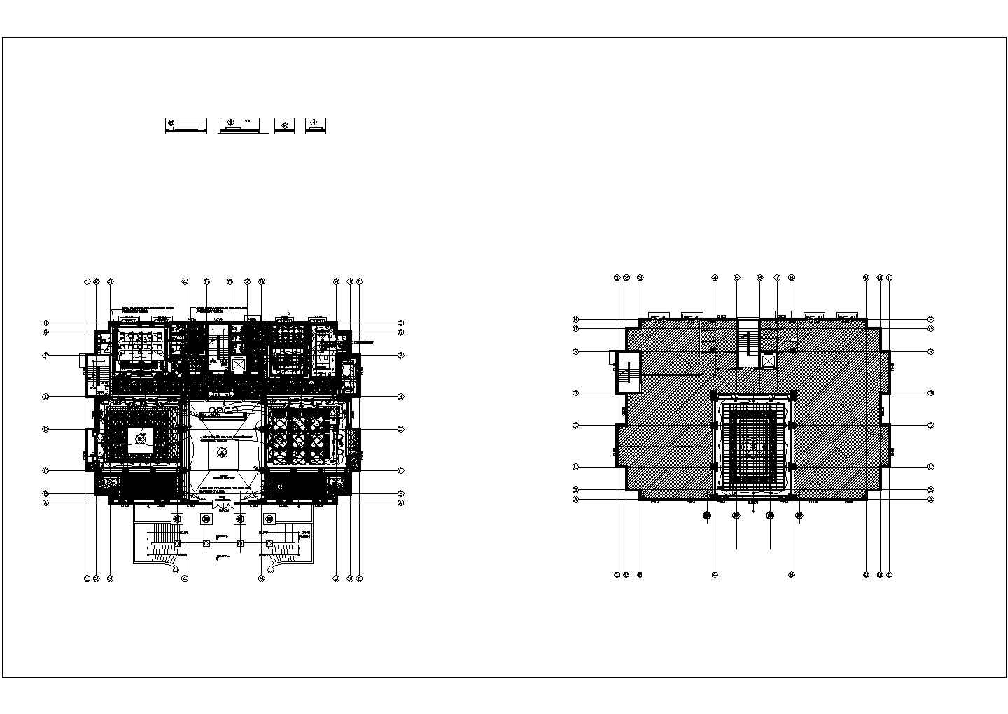 某瑞城御园售楼处及会所设计CAD构造完整平面图