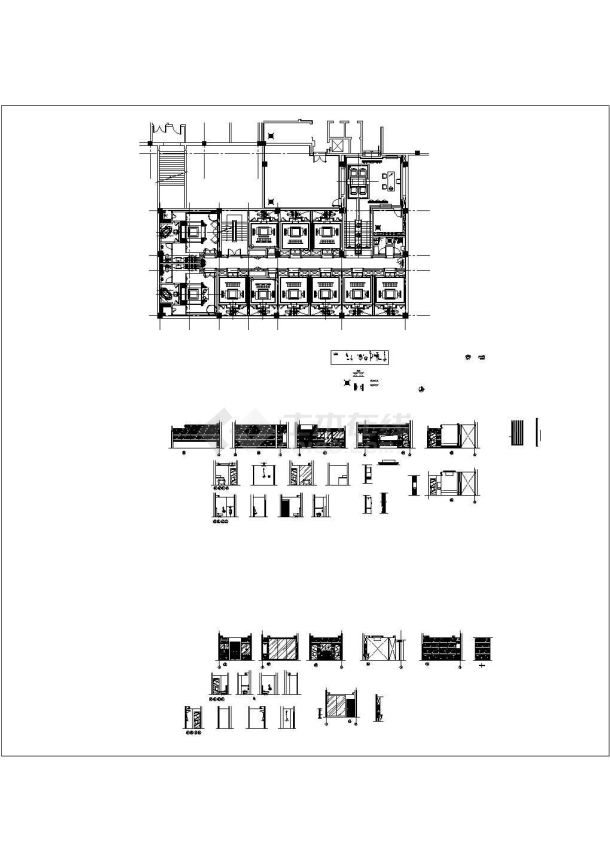 某北京吉林大厦SPA区整套图包间走廊CAD设计完整立面图-图一