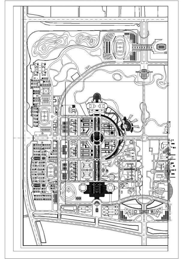 某师范大学方案CAD节点全套设计总平面-图一